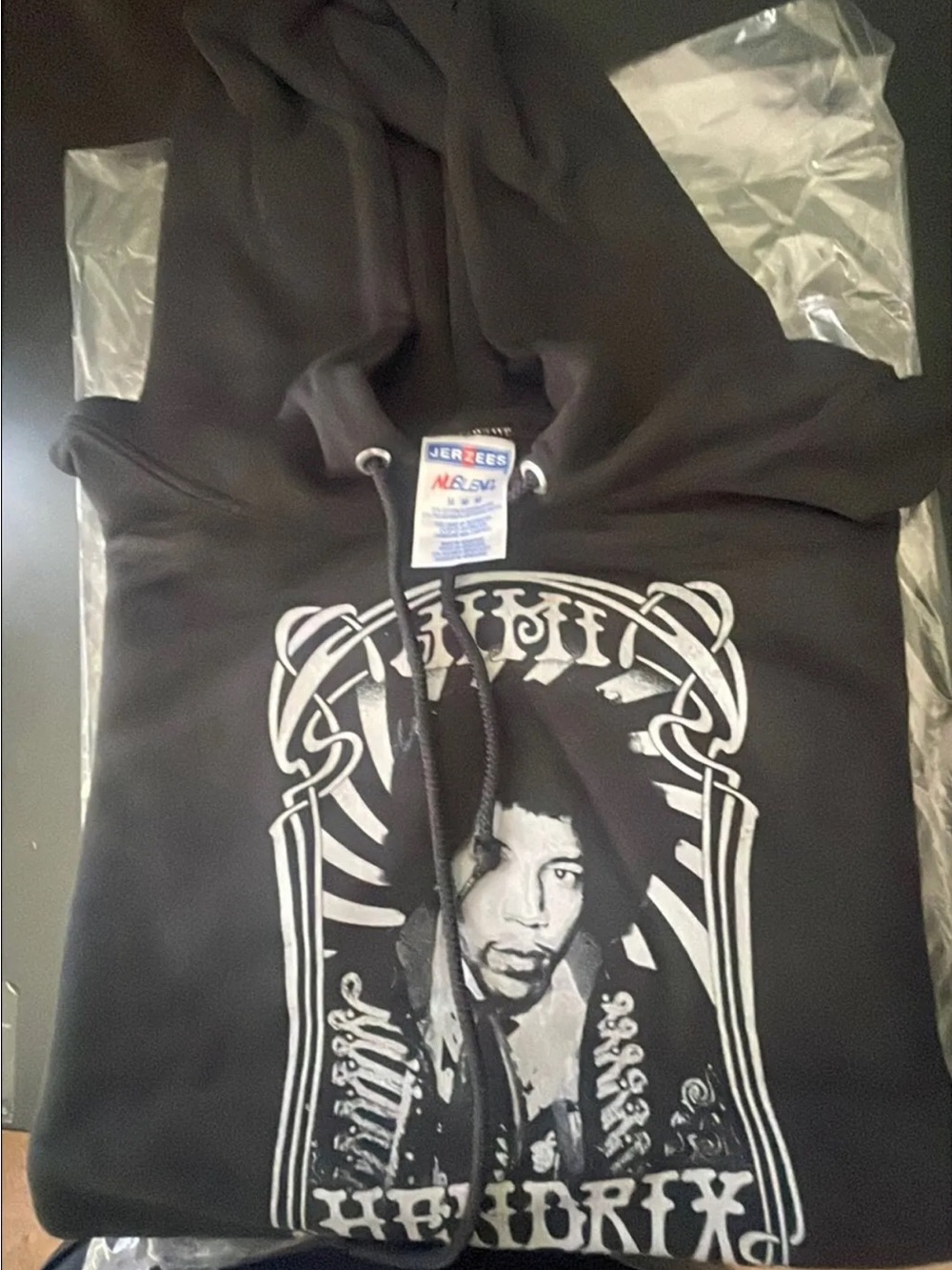 Jimmy Hendrix medium Black Graphic Hoodie with Icon Portrait Print - Unbranded
